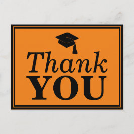 Postal Naranja Black Grad Cap Gracias