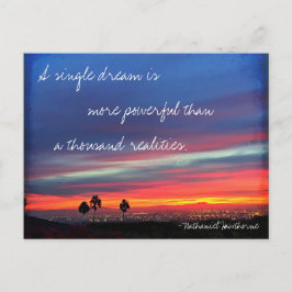Postal Naranja Blue Sunset Single Dream Power Quote