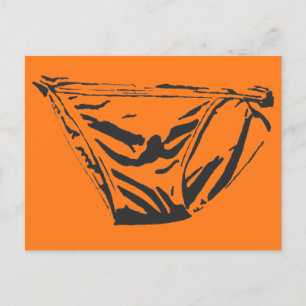 Postal Naranja Briefs Postcard