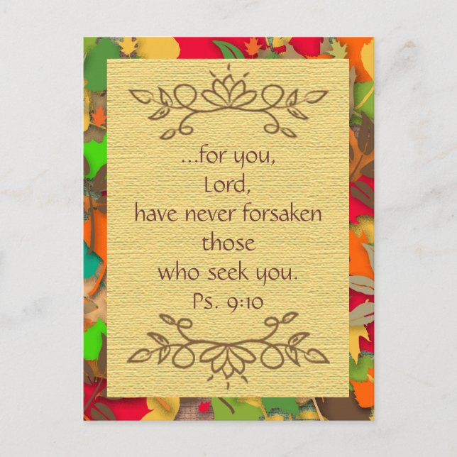 Postal Naranja Brown Otoño Biblia Verse Postcard (Anverso)