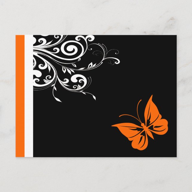Postal Naranja Butterly Swirls (Anverso)