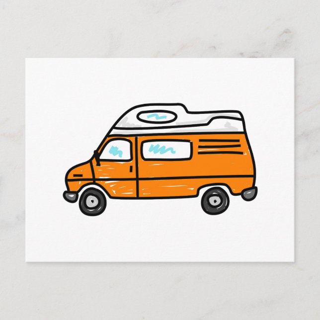 Postal Naranja Campervan (Anverso)