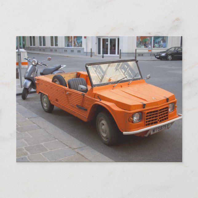 Postal Naranja Citroën Mehari (Anverso)