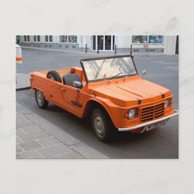 Postal Naranja Citroen Mehari (Anverso)