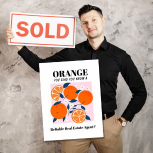 Postal naranja Correo de marketing de agente inmobiliario