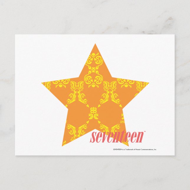 Postal Naranja Damask Amarillo 3 (Anverso)