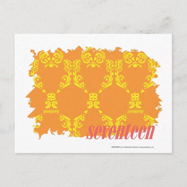 Postal Naranja Damask Amarillo 4 (Anverso)