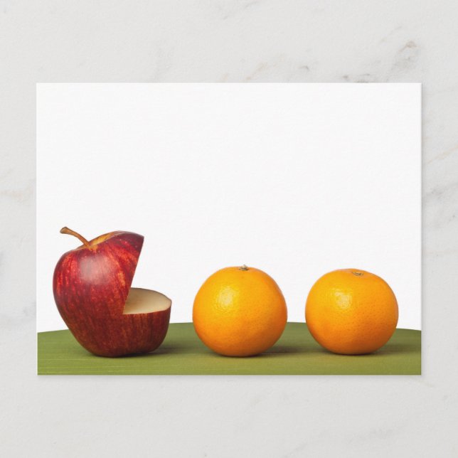 Postal Naranja de Apple eat (Anverso)