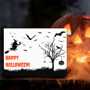 Postal Naranja de bruja de calabaza espumosa