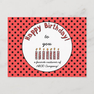Postal Naranja de Cupón de Cumpleaños Feliz de Negocios -