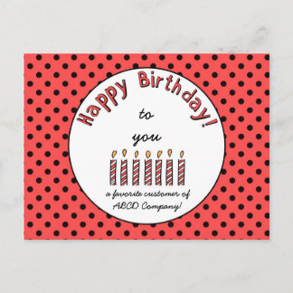 Postal Naranja de Cupón de Cumpleaños Feliz de Negocios -