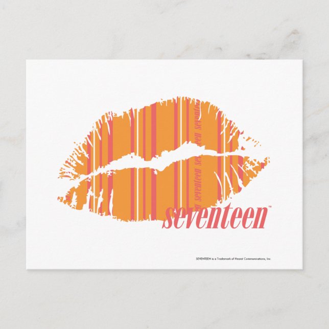 Postal Naranja de franjas delgadas (Anverso)