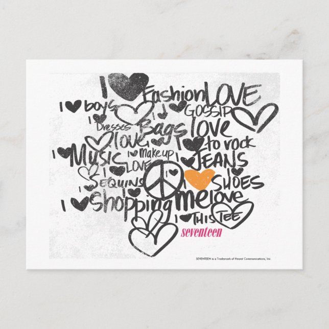 Postal Naranja de graffiti (Anverso)