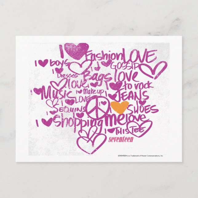 Postal Naranja de graffiti/morado (Anverso)