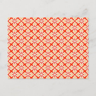 Postal Naranja de kimono floral, melocotón y mandarina