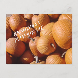 Postal Naranja de la receta de calabaza de la abuela cae