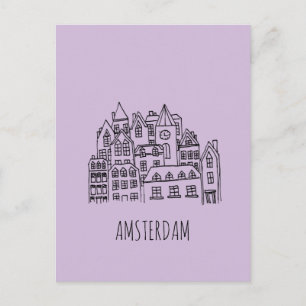 Postal Naranja de recuerdo de Amsterdam Holanda