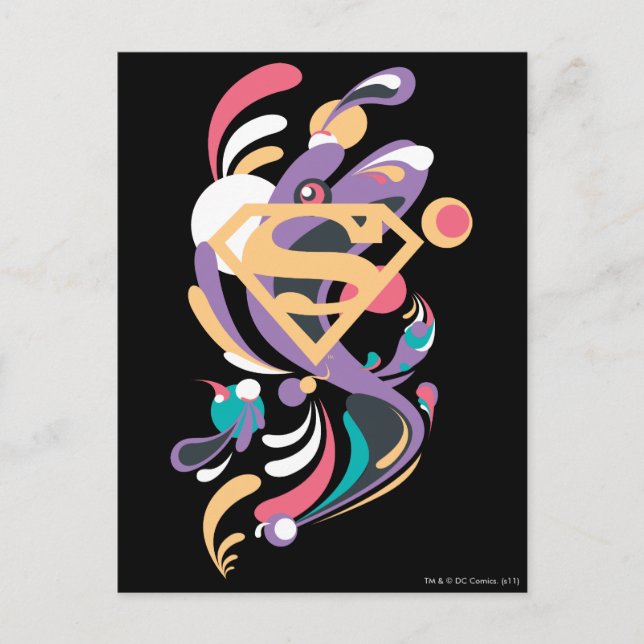 Postal Naranja de salpicaduras de color (Anverso)