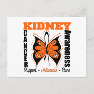 Postal Naranja de sensibilización sobre el cáncer de riñó