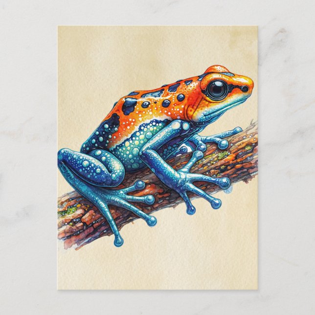 Postal Naranja de veneno Dart Frog Blue (Anverso)