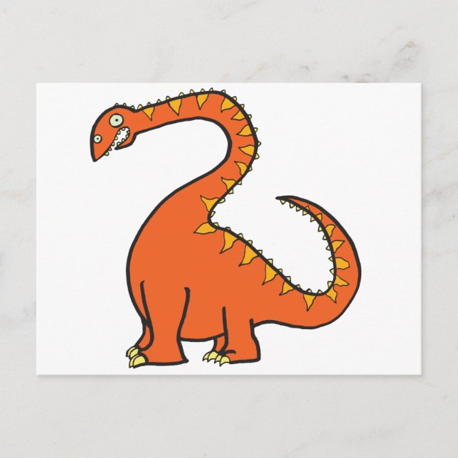 Postal Naranja Diplodocus (Anverso)