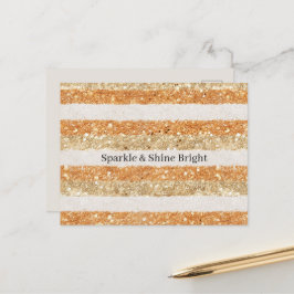 Postal Naranja Dorado Brillo Crema Rayas Brillan y Respla