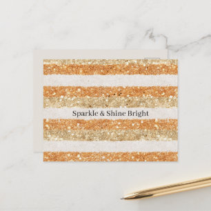 Postal Naranja Dorado Brillo Crema Rayas Brillan y Respla