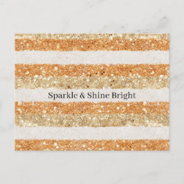 Postal Naranja Dorado Brillo Crema Rayas Brillan y Respla
