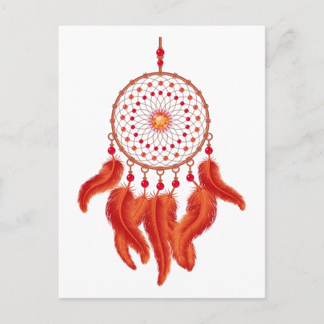 Postal Naranja Dream Catcher (Anverso)