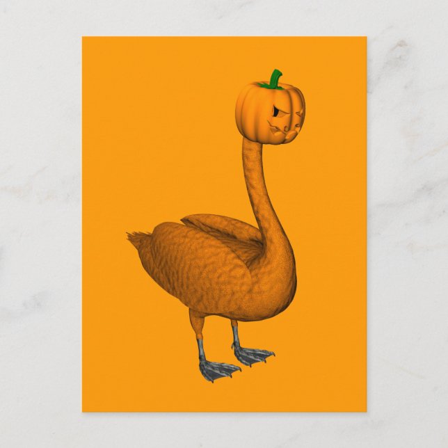 Postal Naranja dulce Halloween Swan (Anverso)