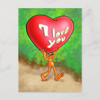 Postal Naranja enfermo - Te amo - Postcard