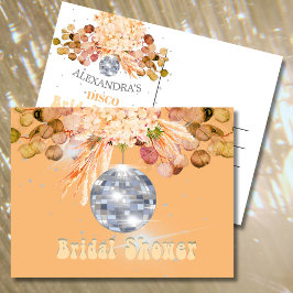 Postal Naranja floral Disco Ball Bridal Shower