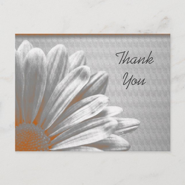 Postal Naranja Floral Highlights Gracias (Anverso)