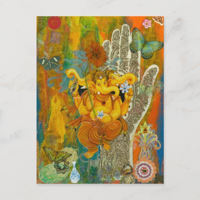 Postal Naranja Ganesha (Anverso)