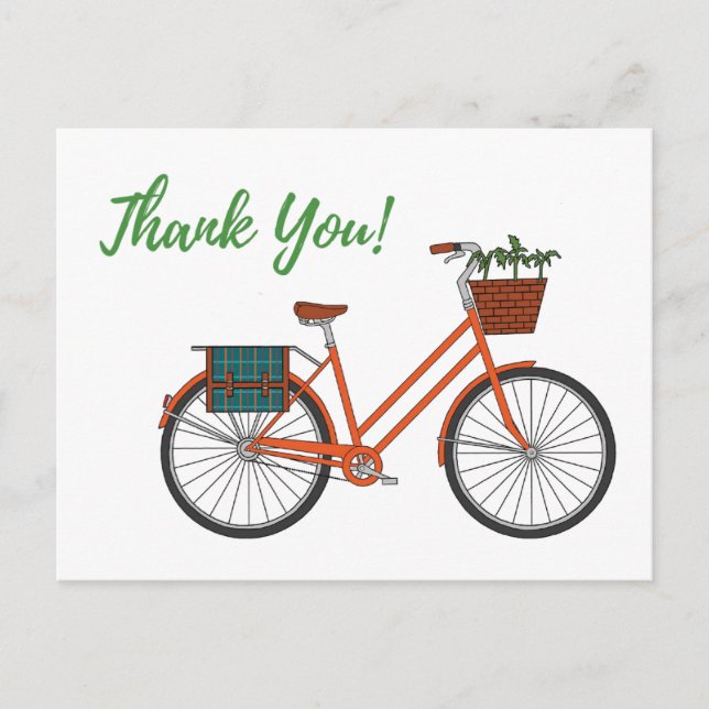 Postal Naranja Garden Bike Gracias (Anverso)