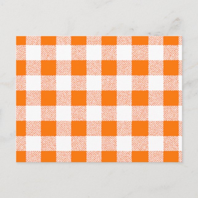 Postal Naranja Gingham Check Pattern (Anverso)