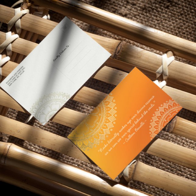 Postal Naranja Gold Mandala, profesora de meditación de y (Subido por el creador)