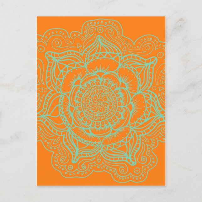 Postal Naranja Green Mandala (Anverso)