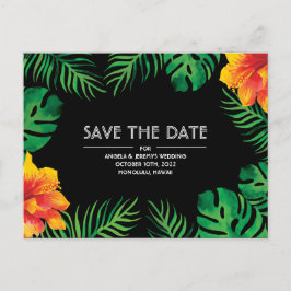 Postal Naranja Hibiscus Tropical Save the Date