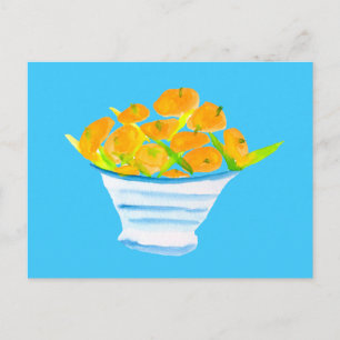 Postal Naranja kumquats acuarela