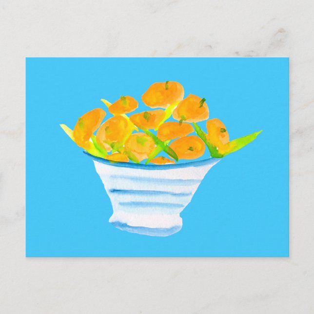 Postal Naranja kumquats acuarela (Anverso)