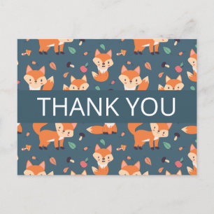 Postal Naranja lindo Patrón Fox Gracias