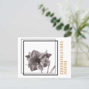 Postal Naranja moderno de flores de Amaryllis