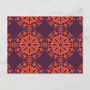 Postal Naranja morado fresco, único, moderno abstracto de