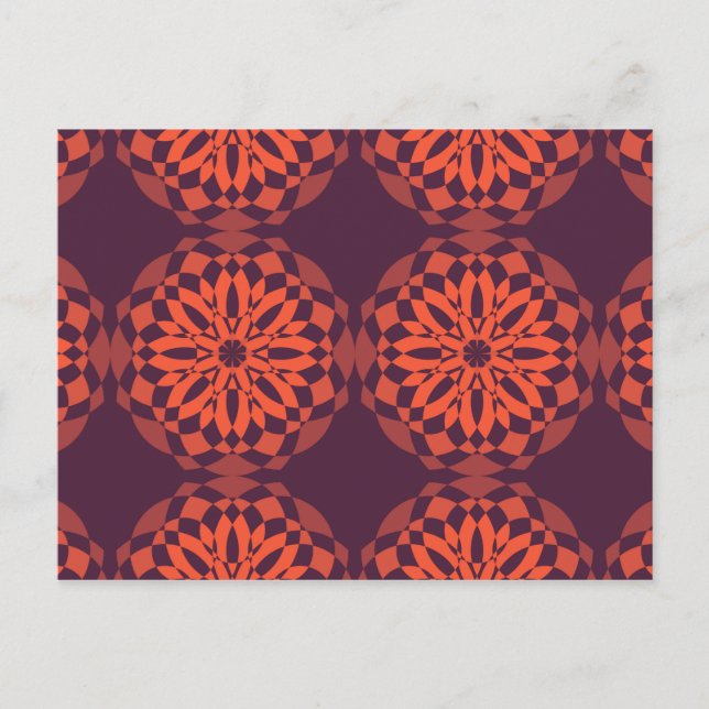 Postal Naranja morado fresco, único, moderno abstracto de (Anverso)
