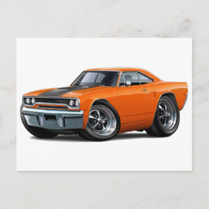 Postal naranja-negro de Roadrunner 1970