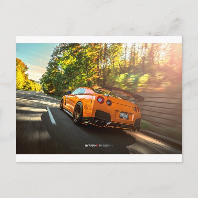 Postal Naranja Nissan GT-R (Anverso)