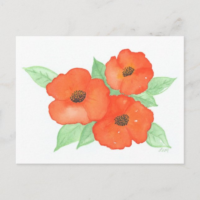Postal Naranja Poppies (Anverso)