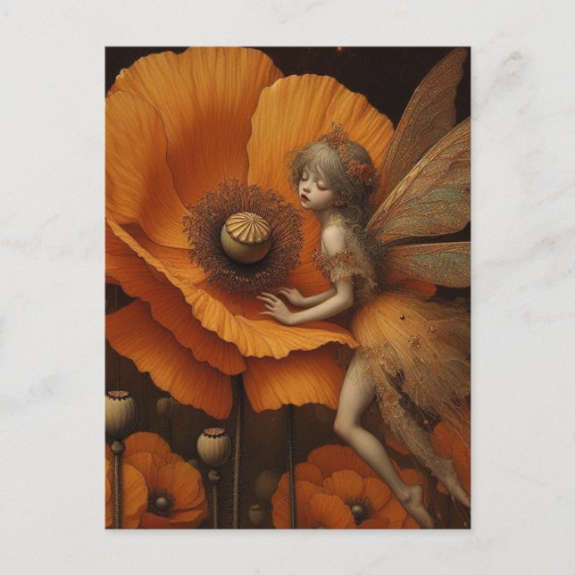 Postal Naranja Poppy Fairy (Anverso)