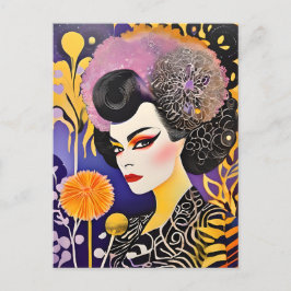 Postal Naranja púrpura de la Reina de la Arrastración Mag